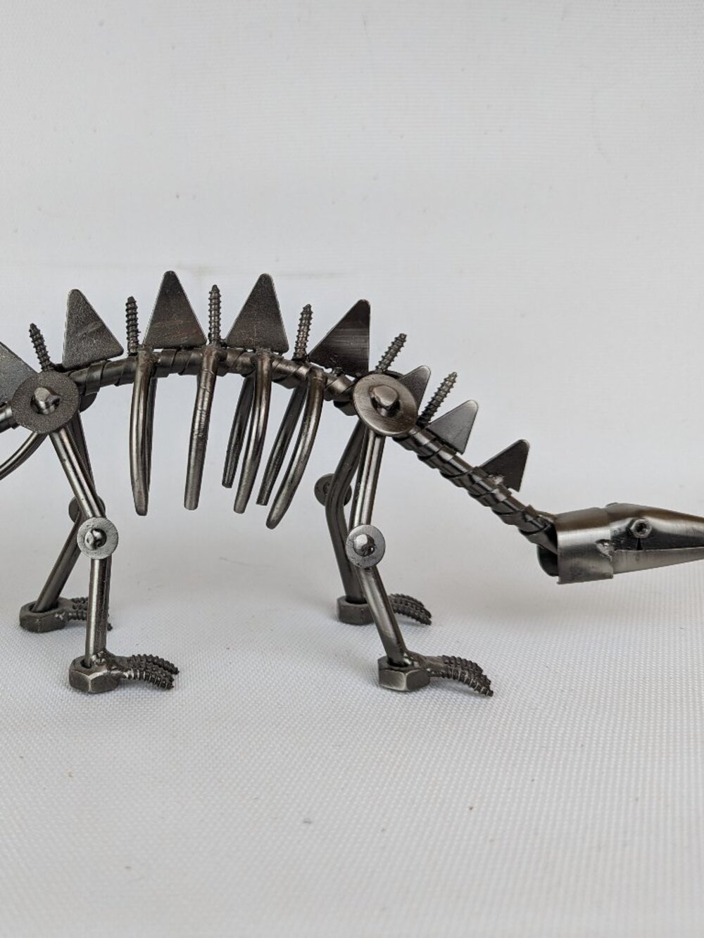 Metal Art Sculpture Stegasaurus Dinosaur Dino Welded Nuts Screws Bolts Decor